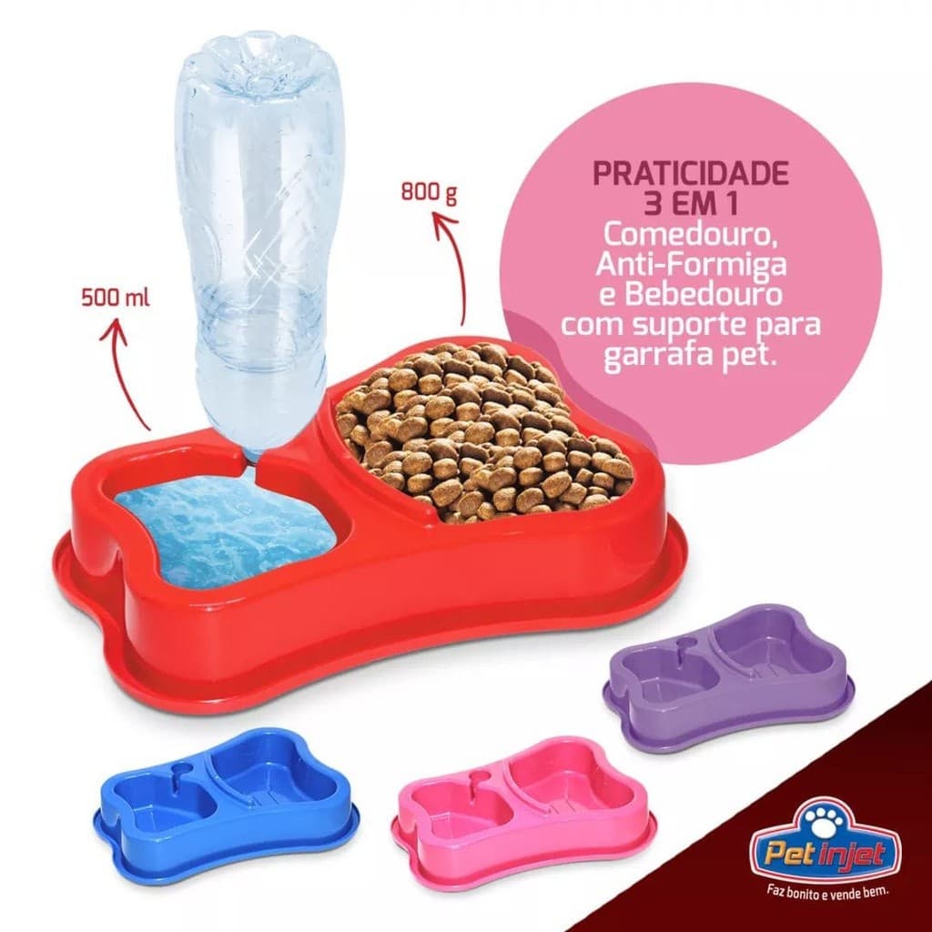Prato Plástico Comedouro Para Cachorro Animal Ansioso Com Massageador Grande e Pequeno Porte Resistente BPA Free