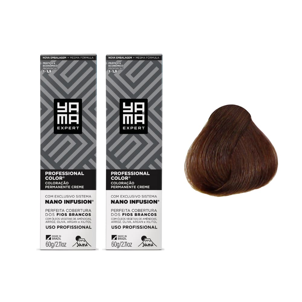 Kit C/2 Coloração Yama Nano Infusion 5.17 Castanho Claro Acinzen Marrom