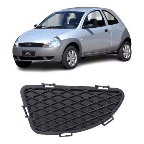 GRADE MOLDURA TAMPA ESQUERDA FAROL MILHA FORD KA 2002 2003 2004 2005 2006 2007 PRETA SEM FURO MILHA
