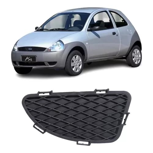 GRADE MOLDURA TAMPA DIREITA FAROL MILHA FORD KA 2002 2003 2004 2005 2006 2007 PRETA SEM FURO MILHA