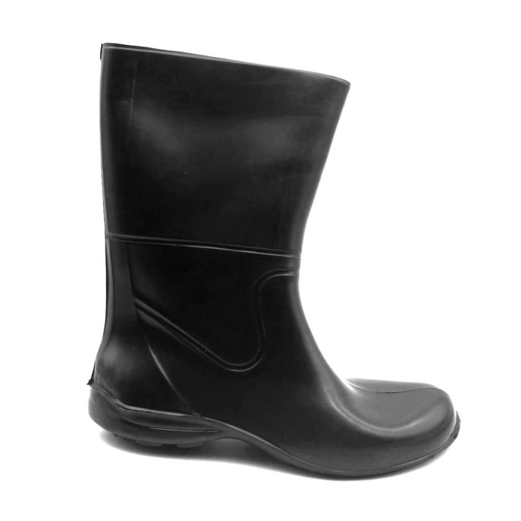 BOTA DE BORRACHA CANO MÉDIO FEMININA PRETA IMPERMEAVEL CHUVA RCA