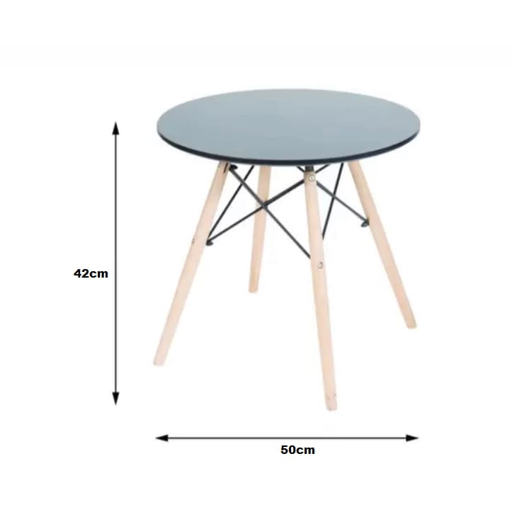 Mesa Eames Eiffel infantil base madeira 50cm PRETA