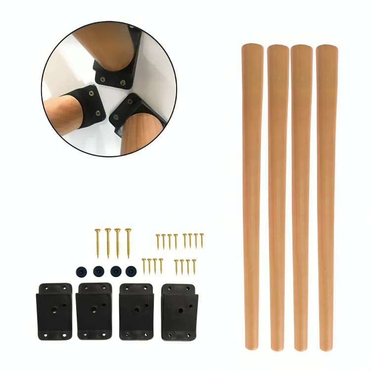 Pés Palito 60cm Retro Com Chapinhas E Parafusos Fixação Tampo