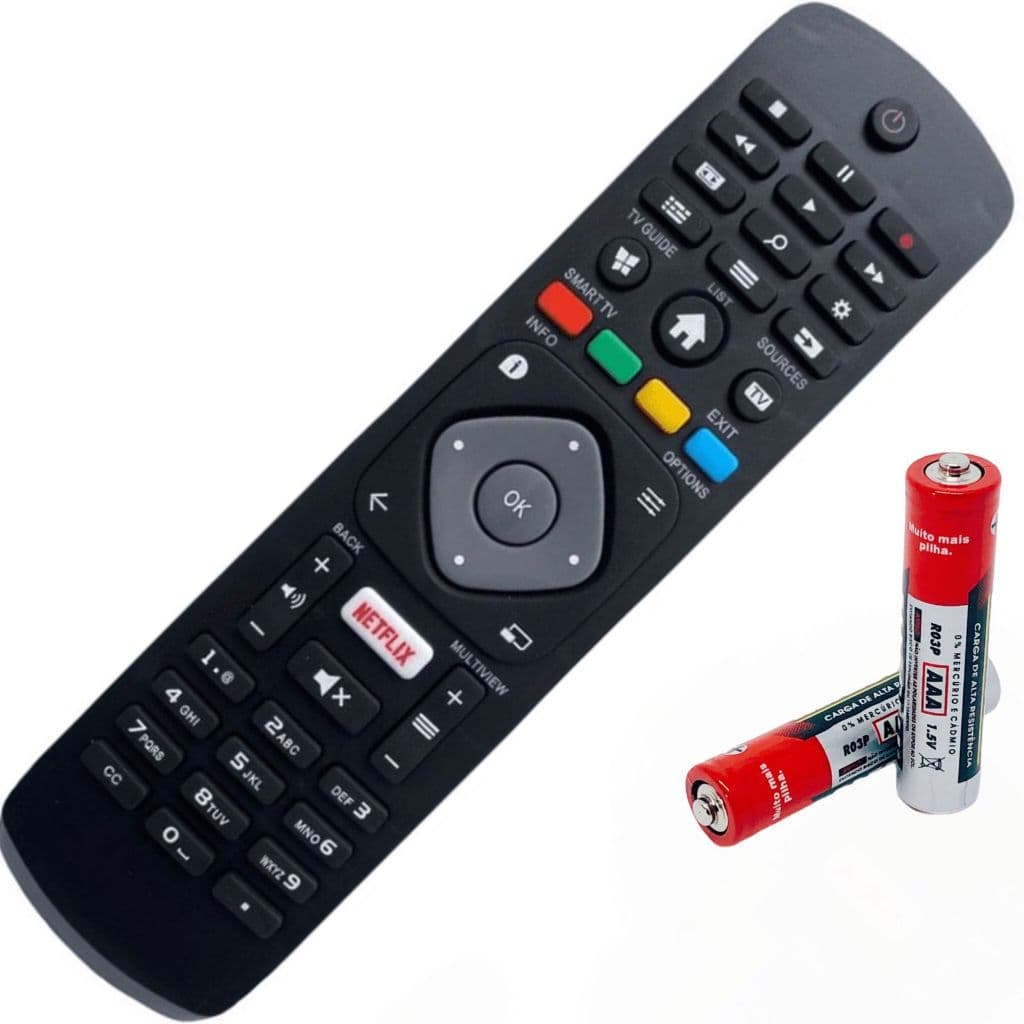 Controle Remoto Compatível Tv Philips Smart 43pfg5102/78 C/ Tecla Netflix