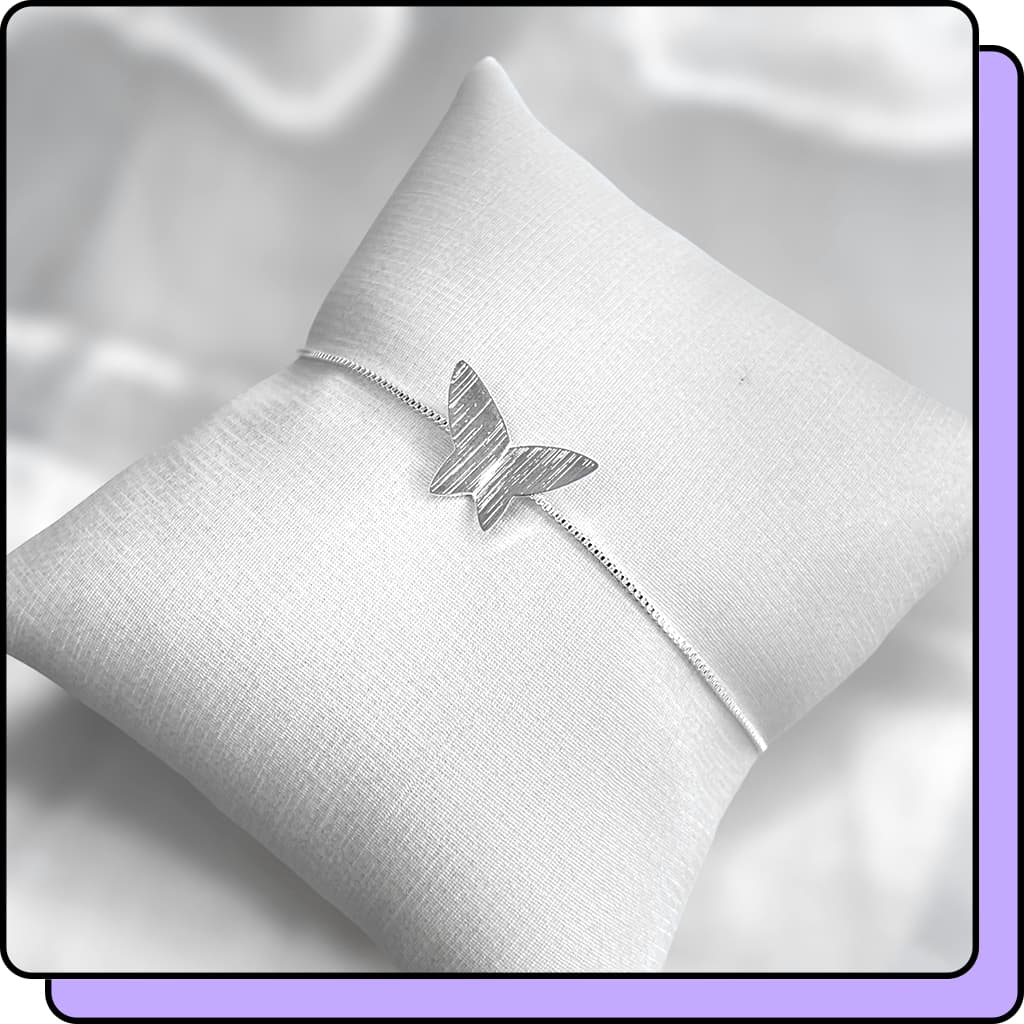 Pulseira Prata 925 Borboleta Pulseiras Feminina Banhadas