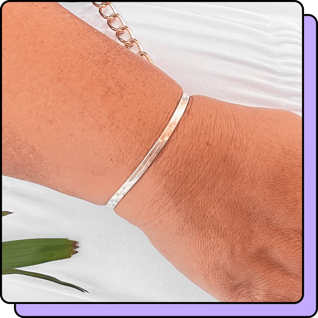 Pulseira Feminina Prata 925 Fio Laminado Pulseiras Femininas Banhada