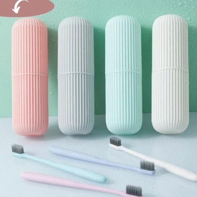 1 unidade Porta Escova De Dente Estojo Portátil Com Tampa Viagem Multiuso Bolsa (cores variadas)