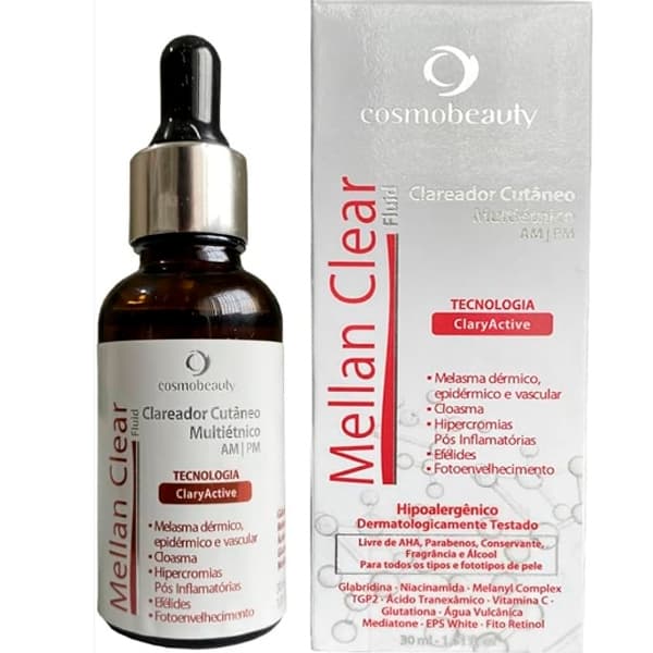 Sérum Clareador Facial Mellan Clear Fluid Cosmobeauty 30ml