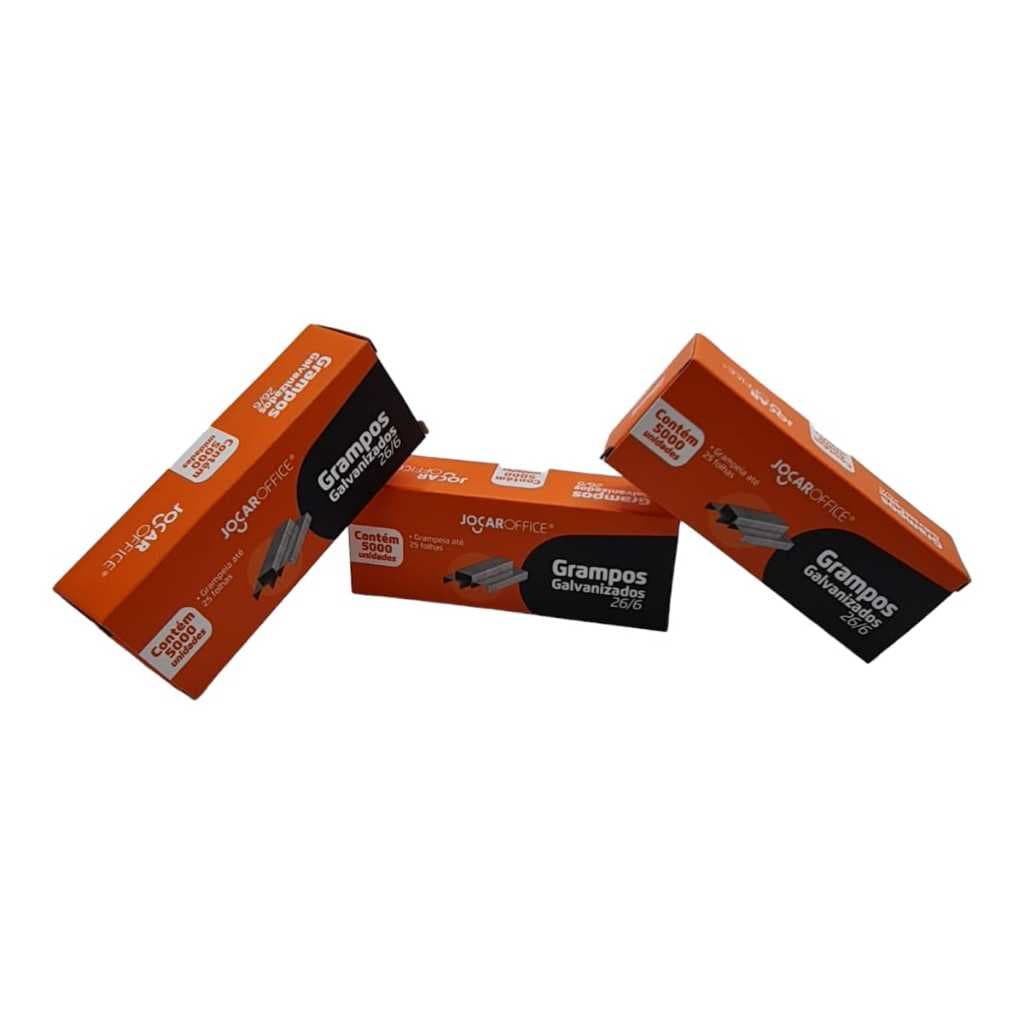 Kit 3 Caixas De Grampo 26/6 Galvanizado Com 5.000 Un