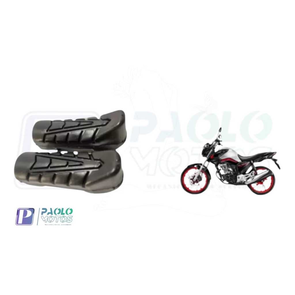 Par Borracha Pedaleira pedal Apoio estribo Titan 160 Fan 160  Marca : Moto Bor / MXX