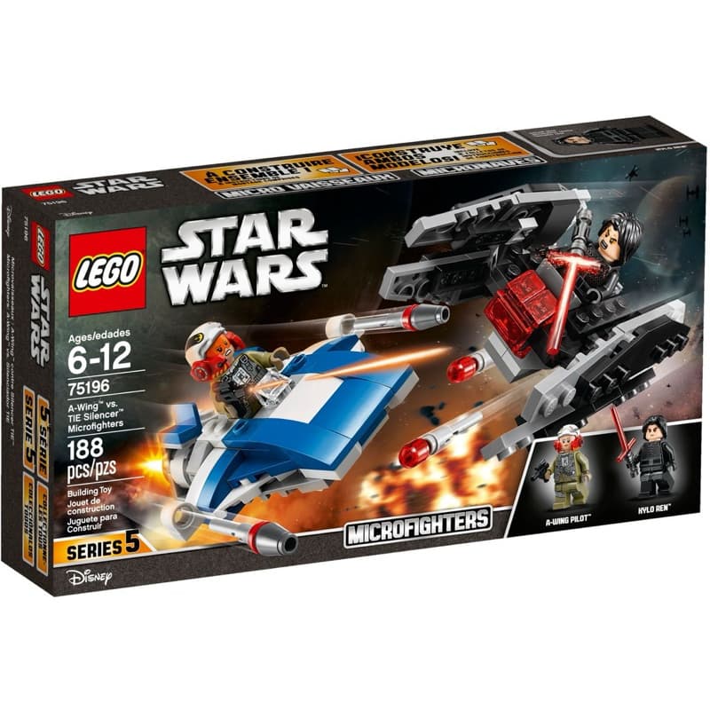 Lego Star Wars 75196 A-Wing vs. TIE Silencer 188 peças Lego original
