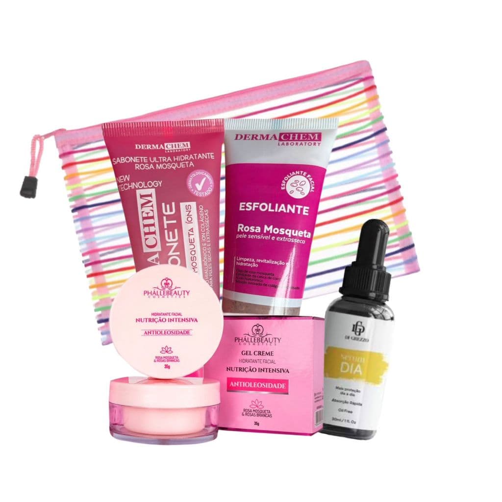 Kit skin care limpeza de pele vitamina c cuidado facial completo c/ sabonete esfoliante - 10 itens