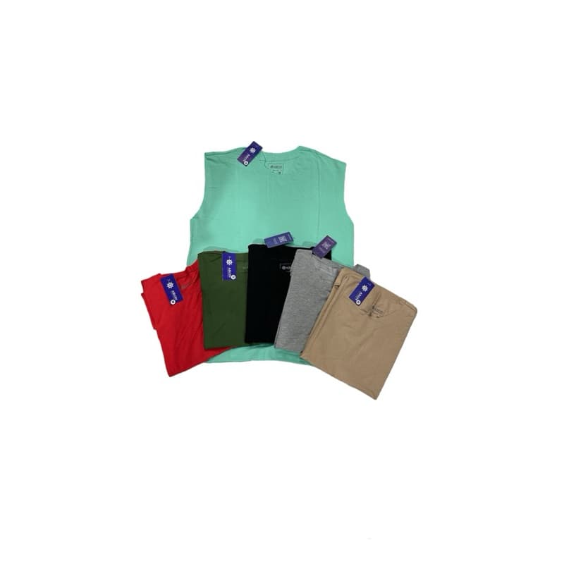 kit 3 Camiseta Regata Machão Masculina Elastano Básica