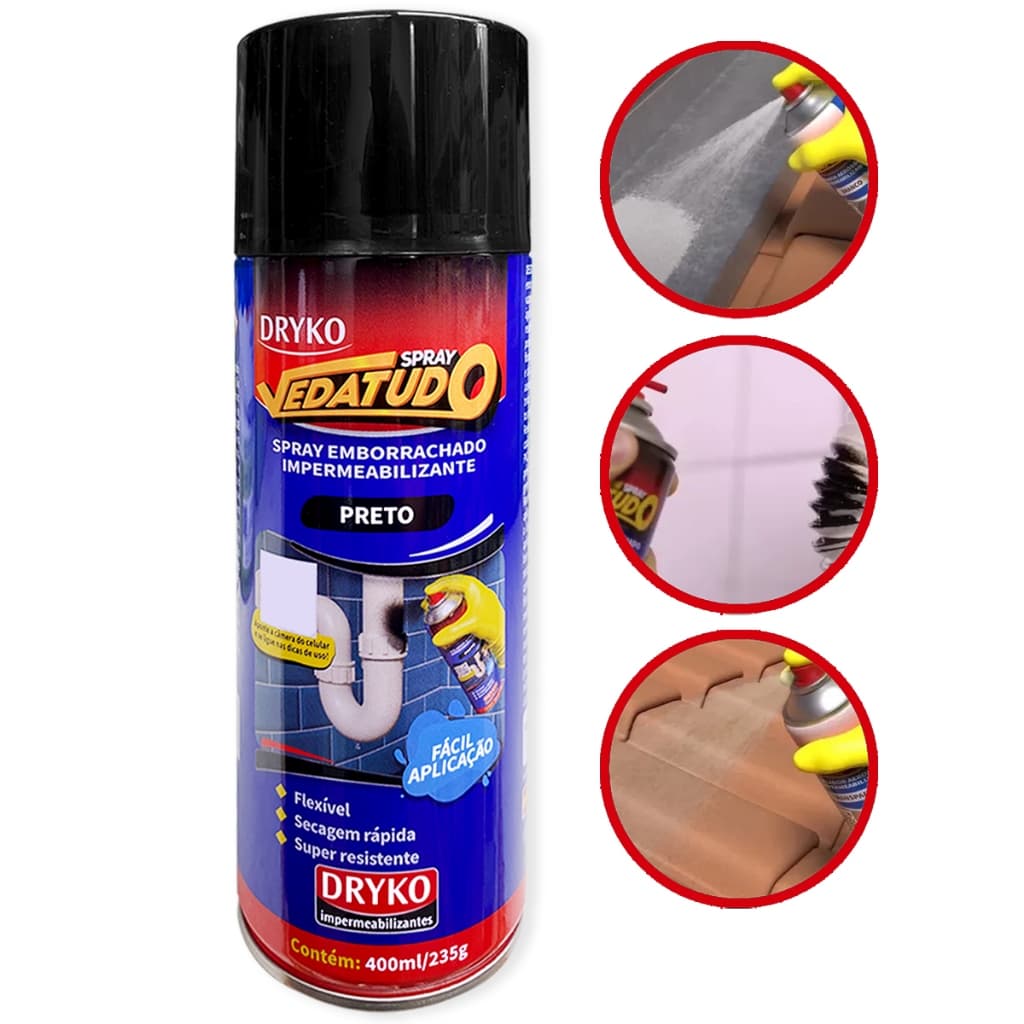 Spray Emborrachado Impermeabilizante Dryko 400ml Cores
