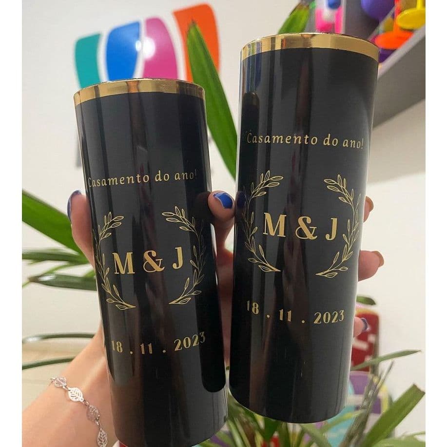 Kit 75 Long Drink Personalizados 350ml c/ Borda Metalizada