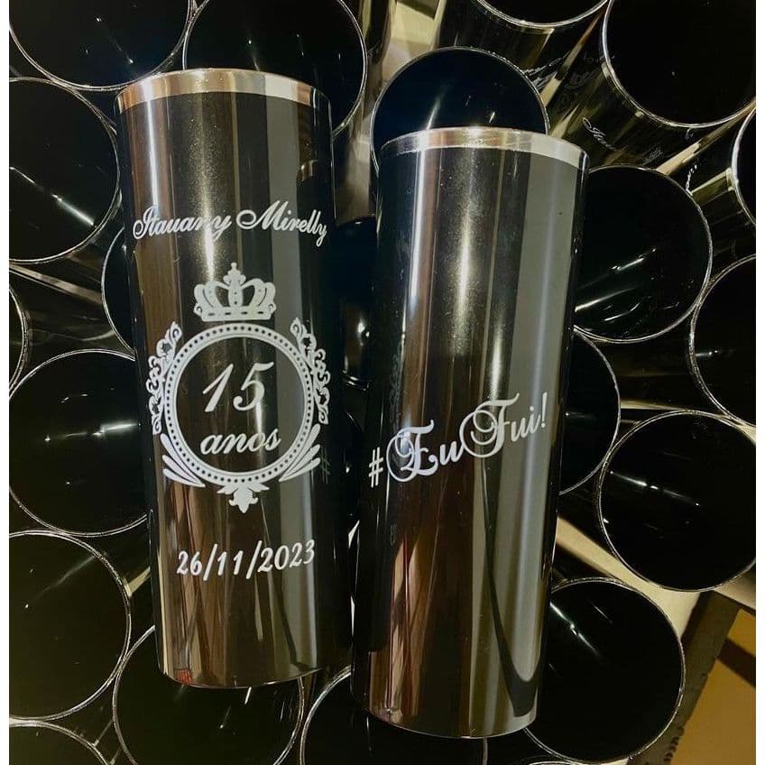 Kit 150 Long Drink Personalizados 350ml c/ Borda Metalizada