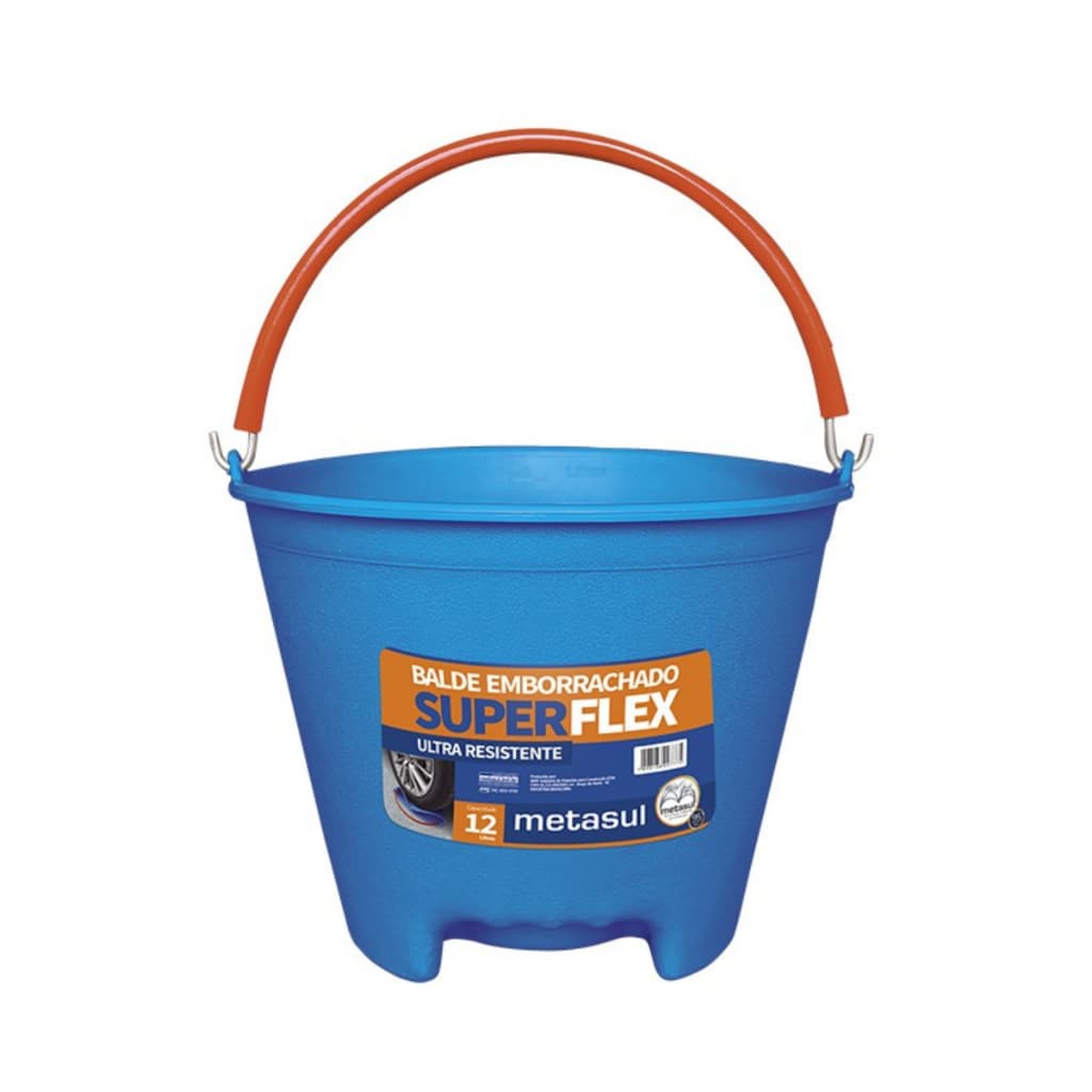 Balde Emborrachado Ultra Resistente Superflex 12l C/ Pegador