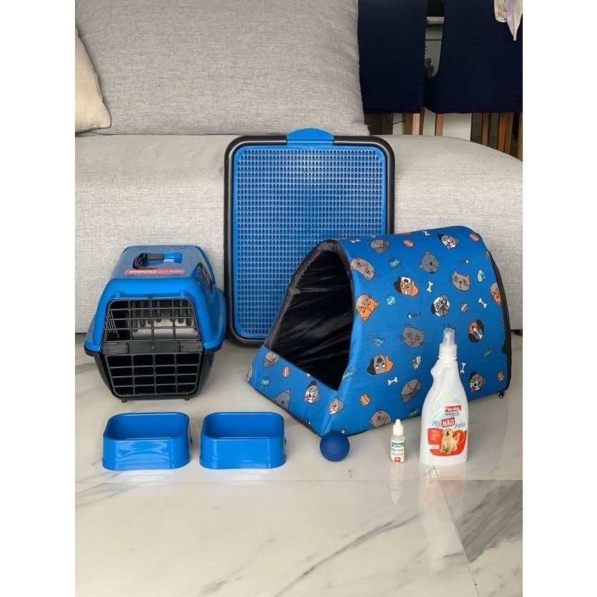 Kit Cama Toca Casinha Iglu Pra Cachorro e Gato  Sanitário Xixi Sim/Não