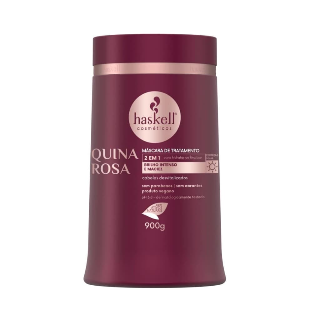 Haskell Máscara Quina Rosa 900G Tratamento Capilar Cuidados com o Cabelo Fios Mulher Feminino Reconstrução Brilho