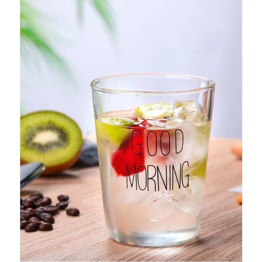 Copo Good Morning Vidro Borossilicato Microondas Sobremesa Copo Vidro Para Café Chá 400ml