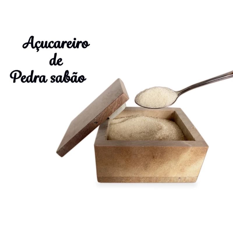 Açucareiro De Pedra Sabão Natural Classico e Elegante
