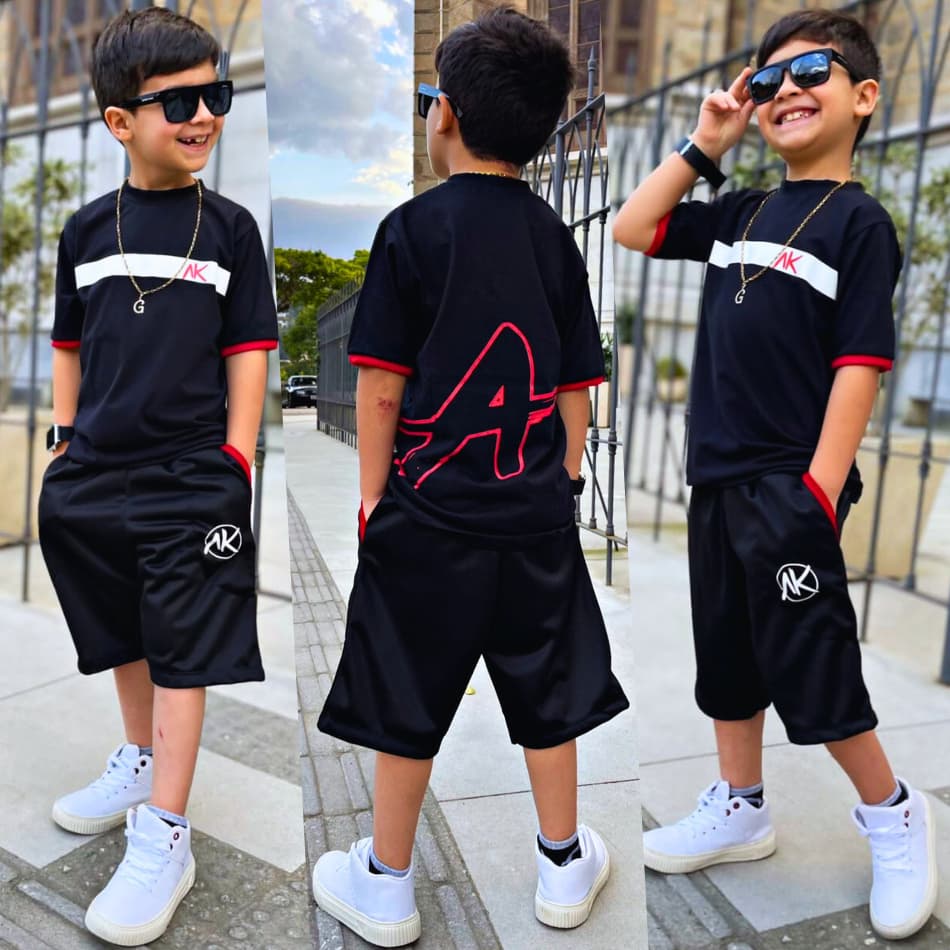 Conjunto Verao Masculino Infantil Kit 2 Peças Menino
