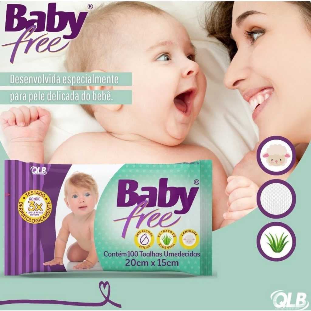 Lenço Umedecido Baby Free com 100 toalhas