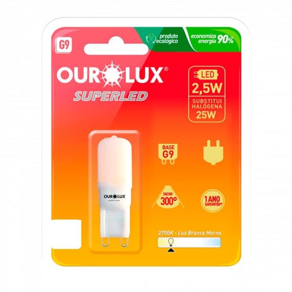 Lampada Halopim G9 Led Ourolux 2,5w