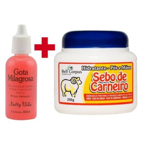 Kit para Rachadura nos Pés Gota Milagrosa + Sebo de Carneiro Bell Corpus