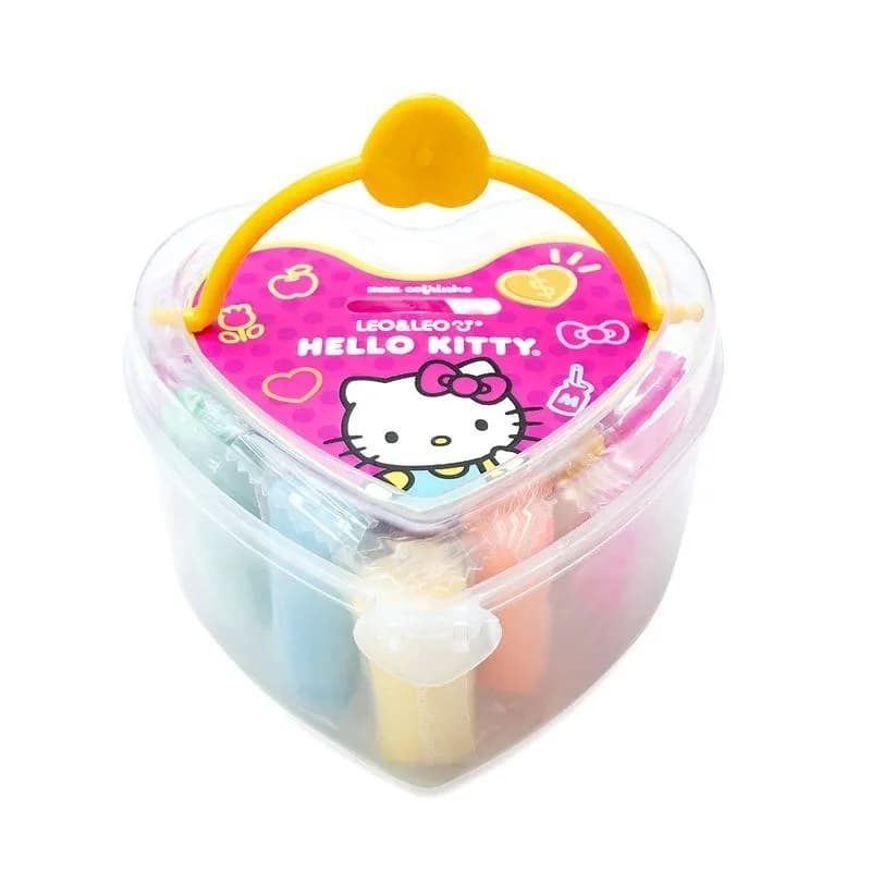 Massinha De Modelar Coração Hello Kitty KIT 175g 7 Cores + 5 Moldes