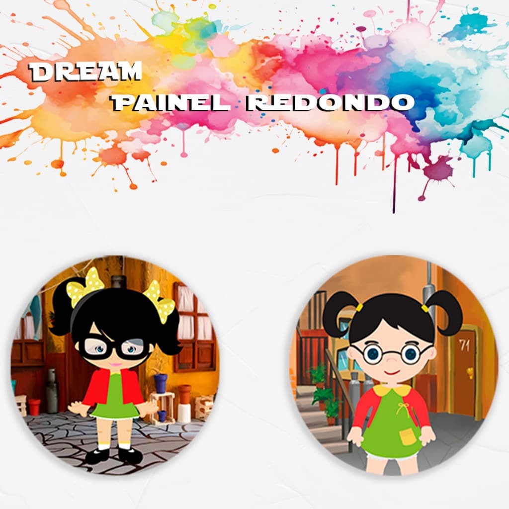 Capa Para Painel Redondo Temático Chiquinha Chaves Fofo Bebê Decorativo Festa Aniversario Comemoração Malha Sublimada