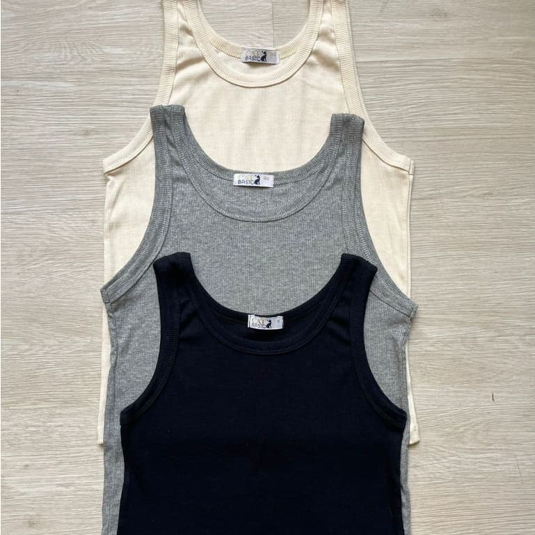 Kit 3 Regatas Femininas Malha Canelada Ribana Ver茫o Cores Sortidas