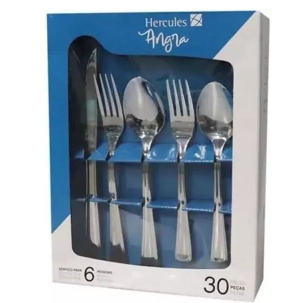 Faqueiro Inox Angra 30 Peças c/ Estojo Papelão 1377-30 - Hercules