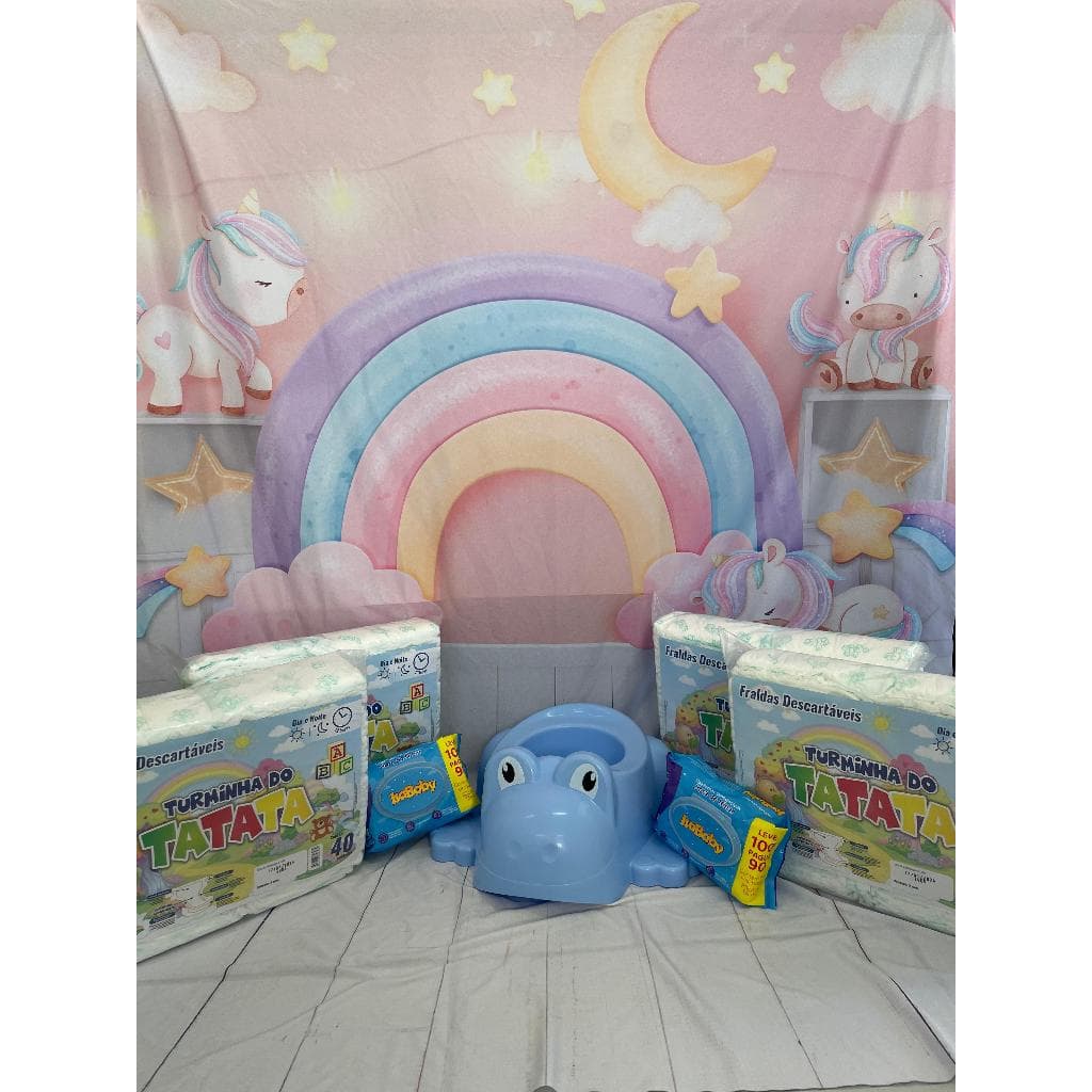 4 Pacotões Fraldas Infantil Qualquer Tamanho P- 160 un; M - 160 un ; G- 160 un;  GG - 152 un; SXG - 144 un + 200 un Toalhas Umedecidas + Troninho assento baby