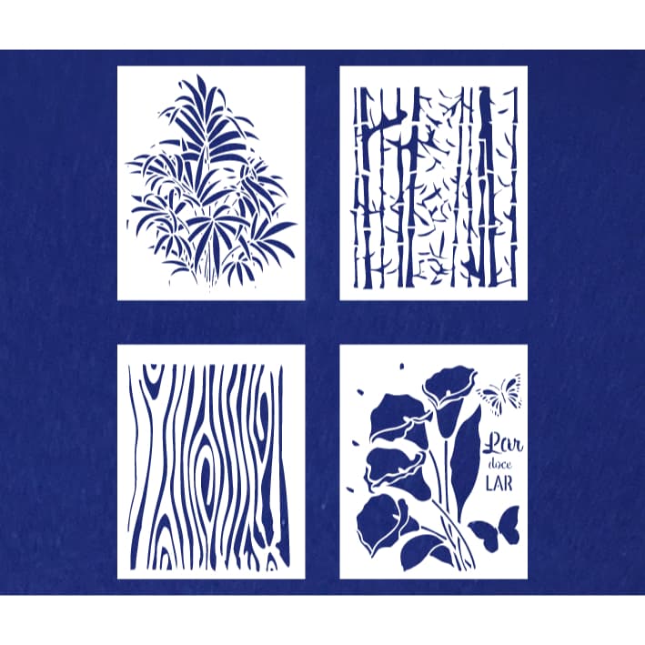 Stencil para Pintura Folhagens Grupo 2 20x20cm