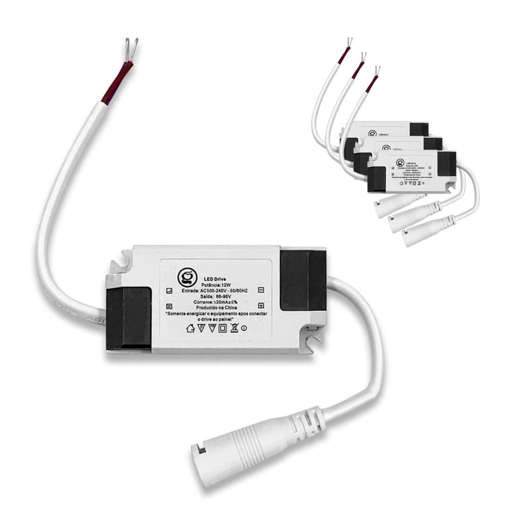 Kit 10 Reator Driver Para Painel Led Embutir Sobrepor 8w a 24w Bivolt