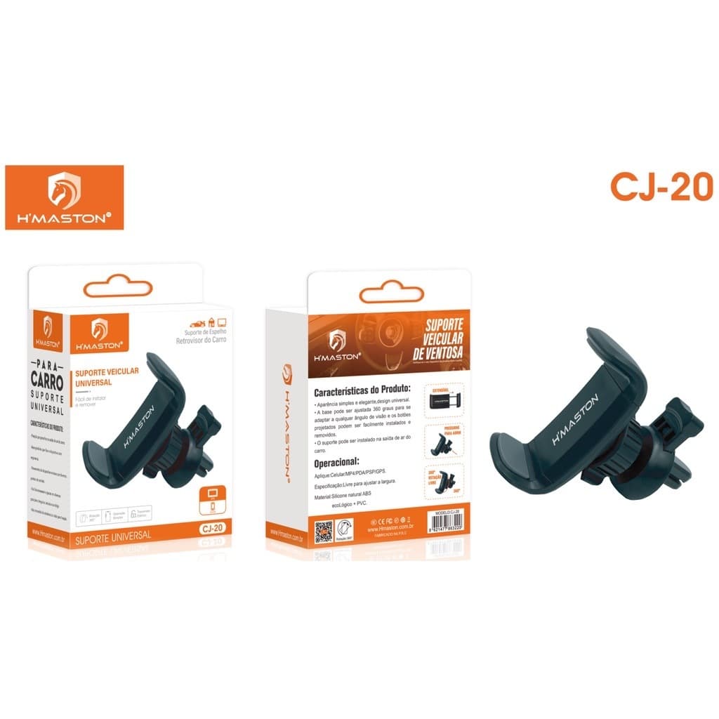 Suporte veicular para celular suporte para carro  Moto saída de ar - 360° - CJ-20 Hmaston