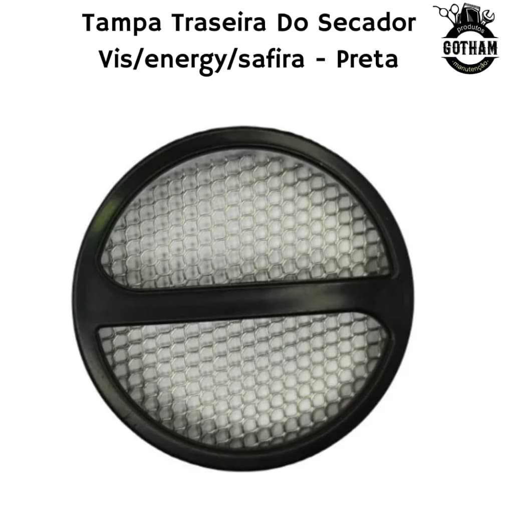 Tampa Com Tela Completa Secador Vis/energy/safira - Preta