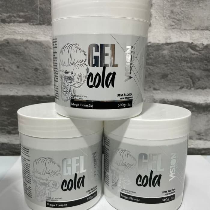 Kit com 3 gels cola vision 500g incolor original sem álcool - ENVIO IMEDIATO