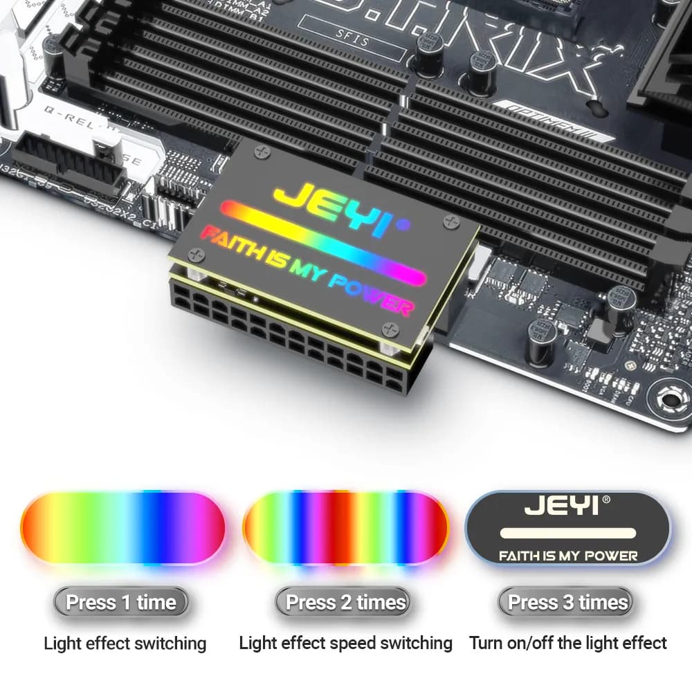 RGB Adaptador GAMER (Original), 18 Modos de Luz Motherboard Adaptador de Alimentação para Desktop