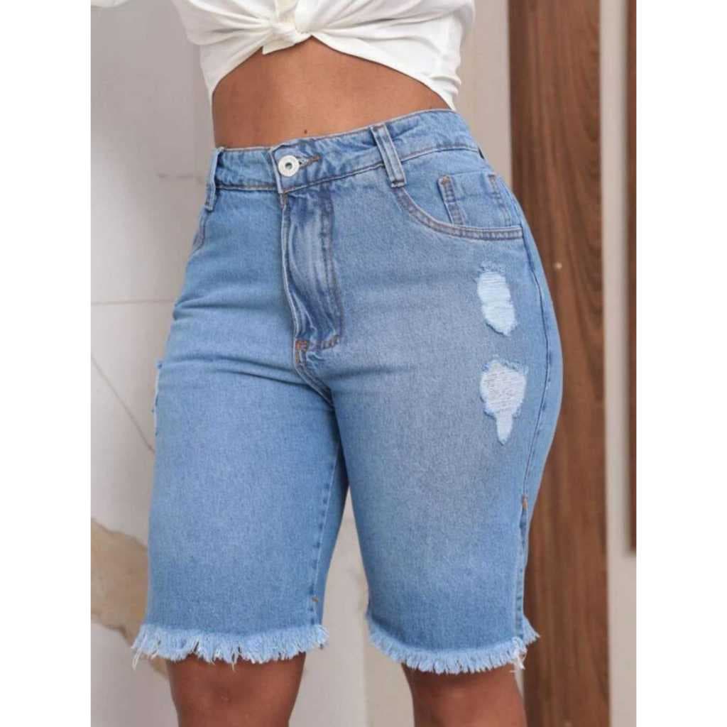 Bermuda Jorts Jeans Feminina