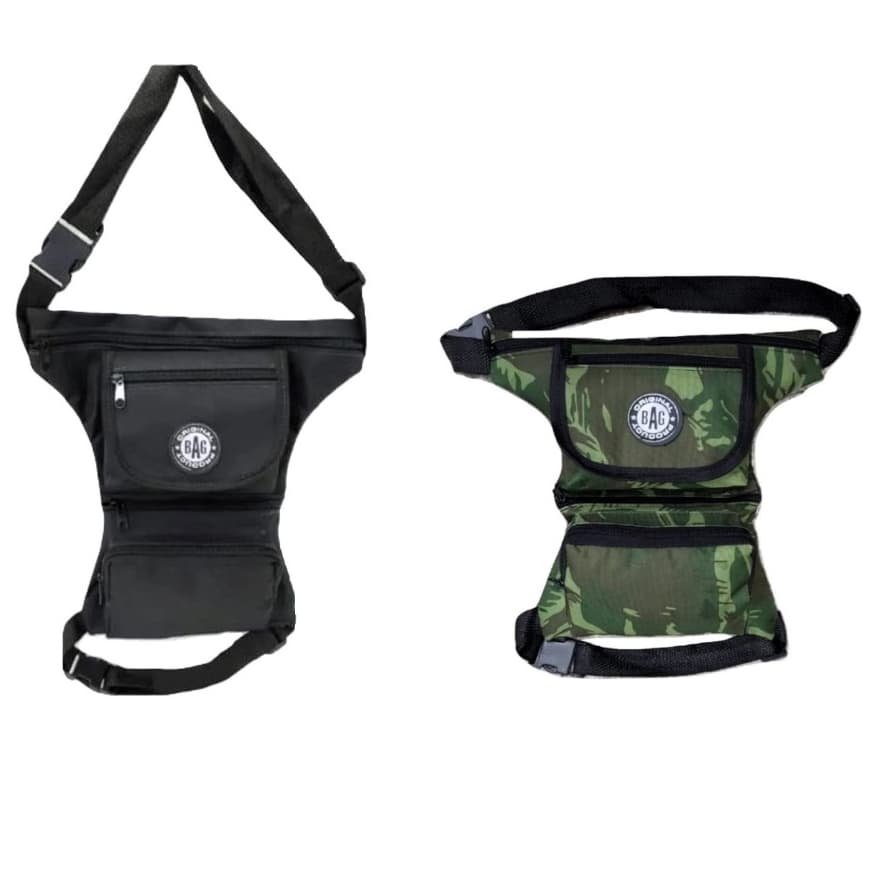 Pochete Cartucheira De Perna, Motoboy, Camping,pesca Paintball Camuflada e Preta