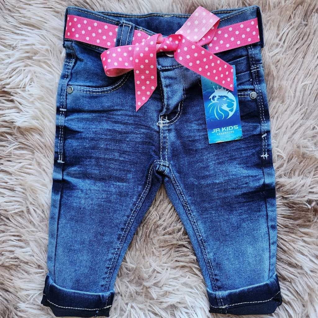 Calça Jeans Bebe Menina Com Laço Recen Nascido P M G 0 A 12 Meses