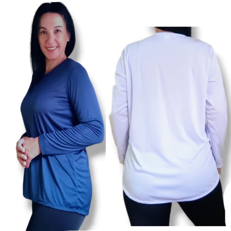 Blusa Manga Longa  Tapa Bumbum Feminina Inverno  Academia Fitness Praia Caminhada