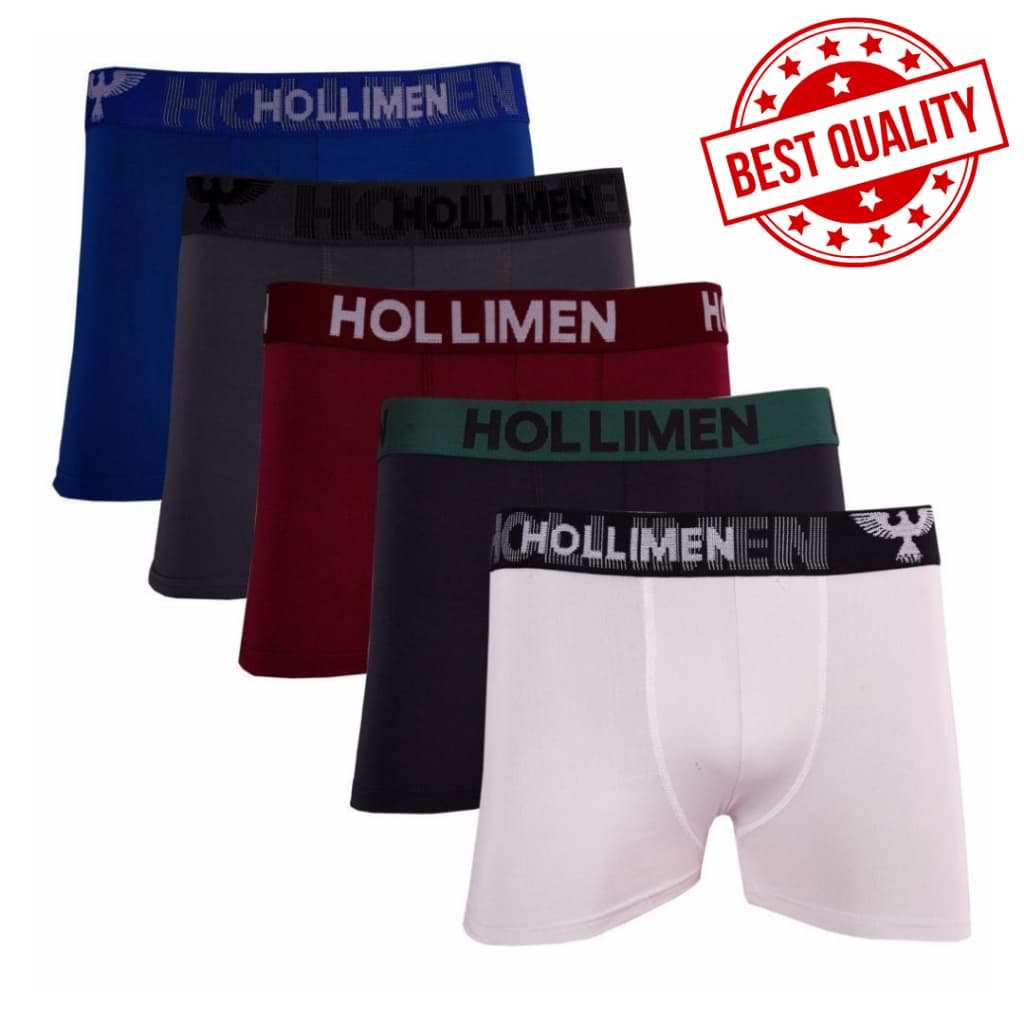 Kit Com 10 Cuecas Boxer Microfibra Lisas Hollimen Light super confortaveis