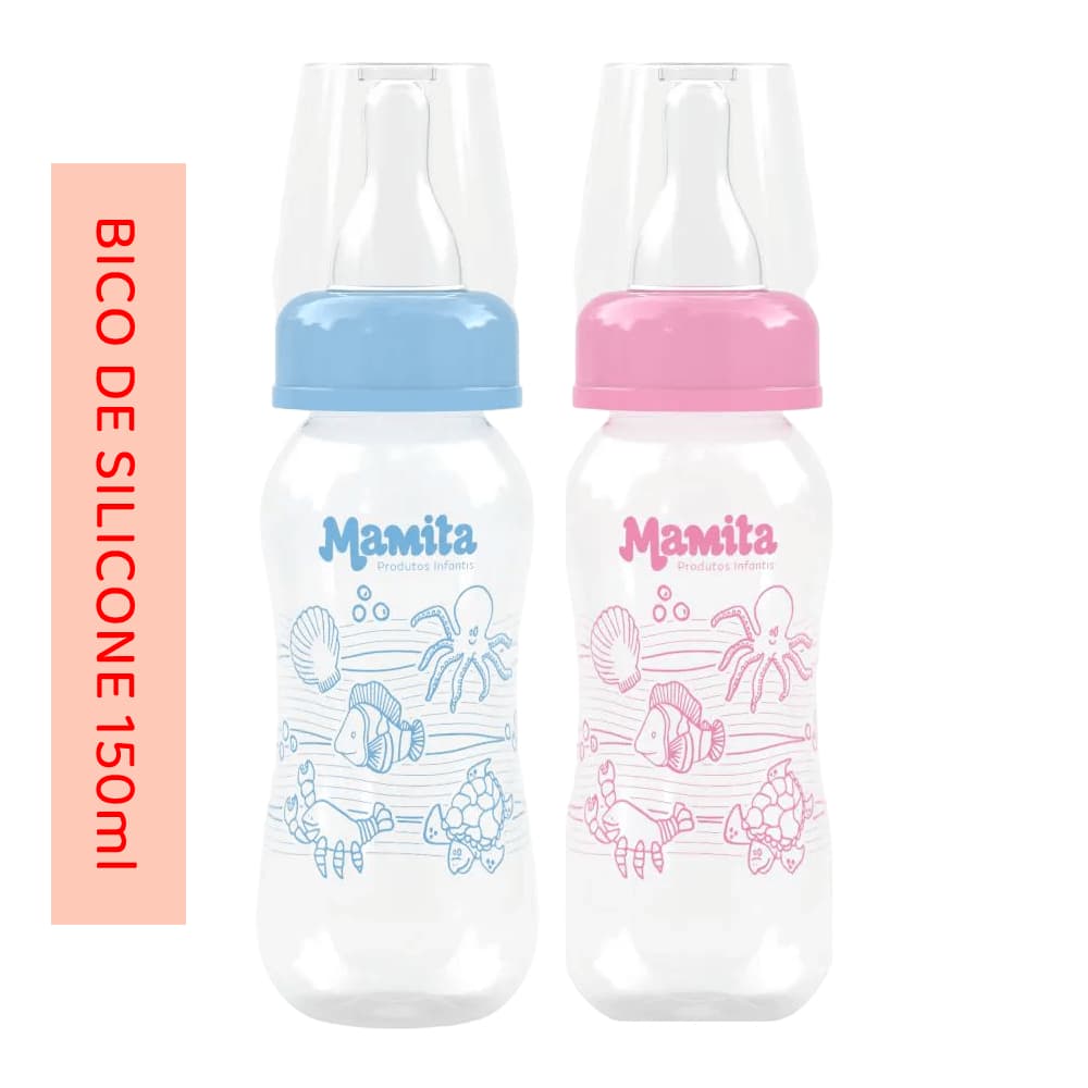 Mamadeira Bico de Silicone Redondo 150 ML Mamita