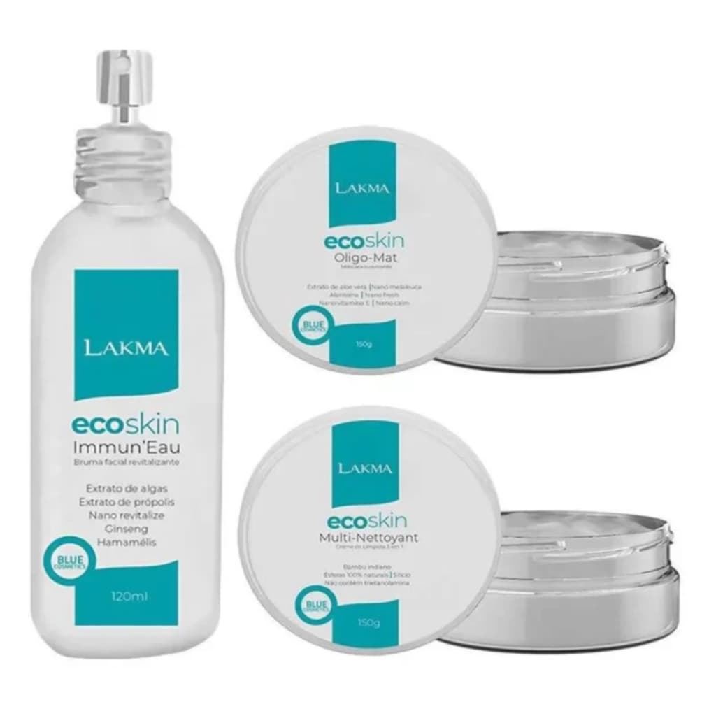 Kit Limpeza De Pele Express Ecoskin Lakma 3 Itens