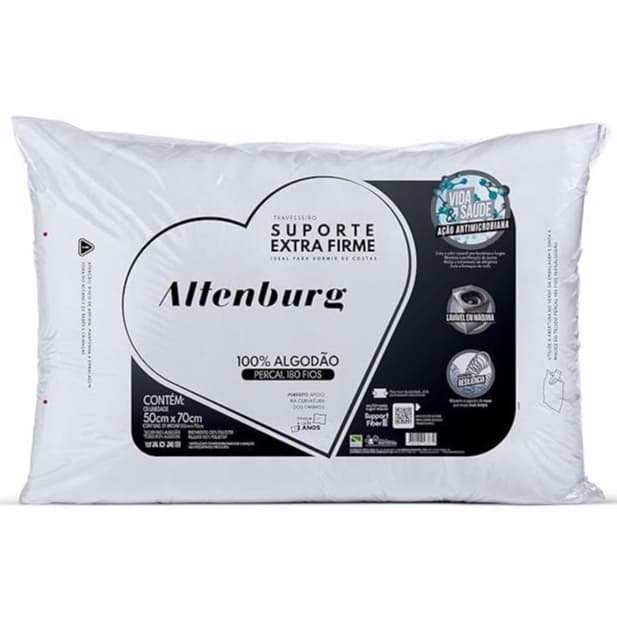 Travesseiro Altenburg Suporte Extra Firme 180 Fios 50x70cm