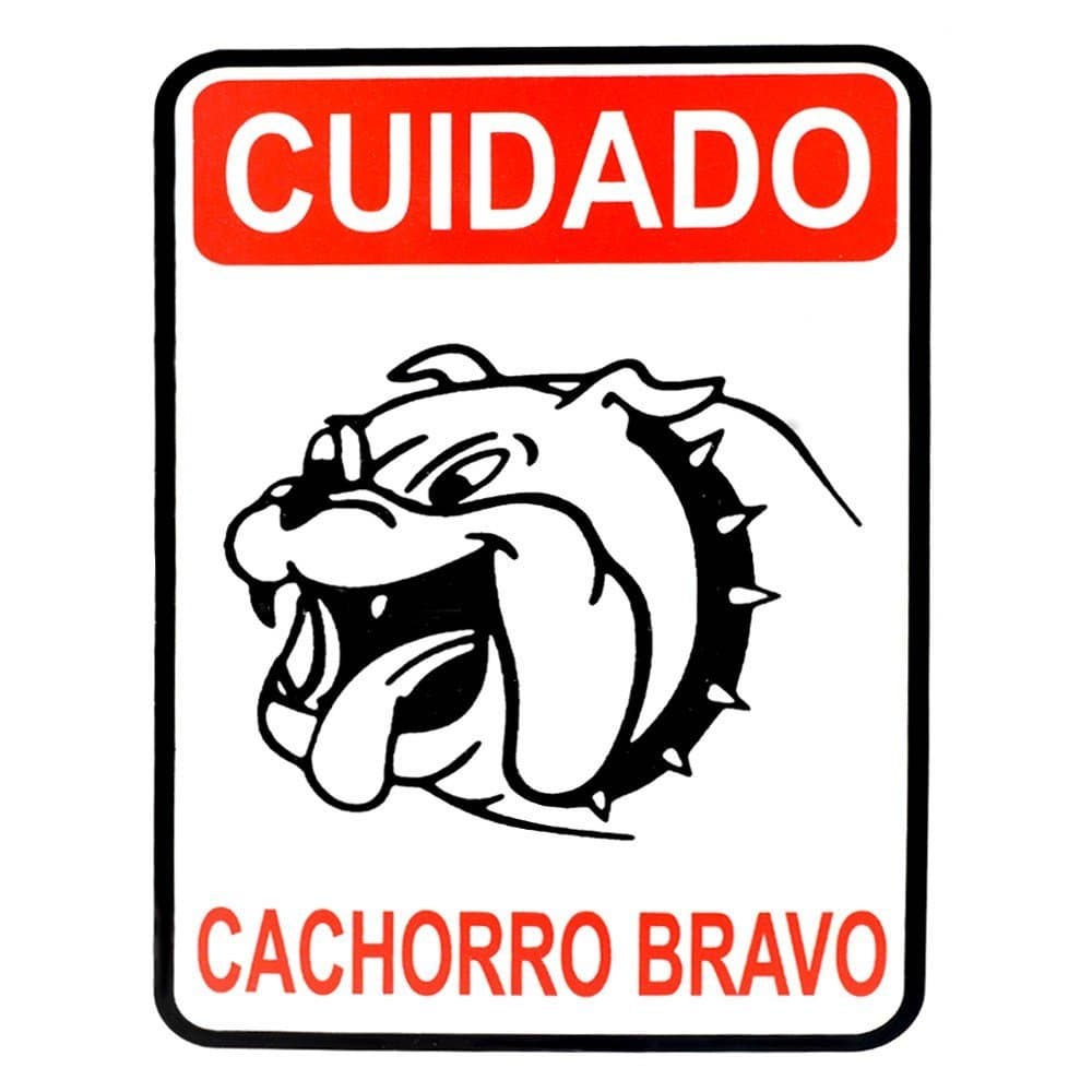 Placas CUIDADO CACHORRO BRAVO - Sinalização - Casa, Garagem ou Estabelecimento Comercial 20x30 - Produto Premium