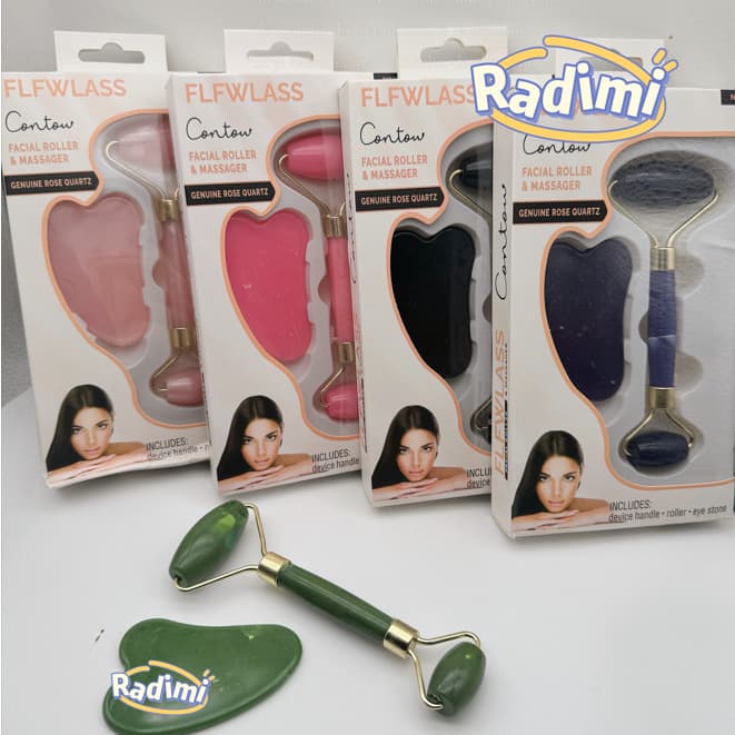 Rolo Plástico de Jade Placa Gua Sha Massagem Facial Anti Ruga